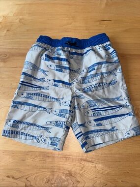Boys Tea Collection Swim Trunks size 6 Blue Fish Print 🌊